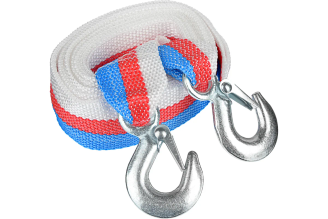 Буксировочный трос-ремень NEW GALAXY 5,0 т, в пакете, c крюками, длина 5м 773-007