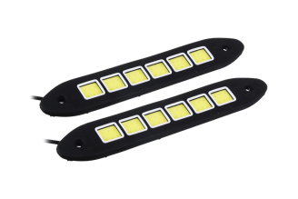 Дневные ходовые огни ЕРМАК LED 36 шт, гибкий резин. корп., 180 мм, 12V, белый, 2 шт. 702-033