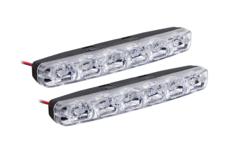 Дневные ходовые огни ЕРМАК LED 6 шт., пласт. корп., 155мм, 12V, белый, 2шт. 702-104