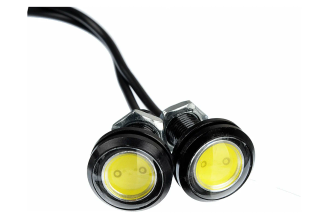 Дневные ходовые огни NEW GALAXY LED, алюм. корп., диам. 23 мм, 12V, белый, 2 шт. 702-102