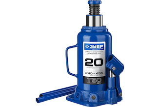Гидравлический бутылочный домкрат 20т, 240-455мм, ЗУБР Профессионал T50 43060-20_z01