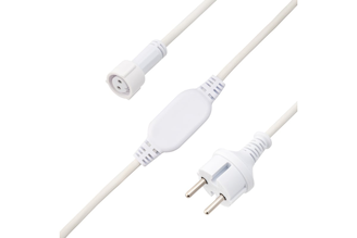 Шнур питания для уличных гирлянд каучук с эффектом мерцания/постоянного свечения Neon-Night 230В/4А, цвет провода: белый, IP67 315-001