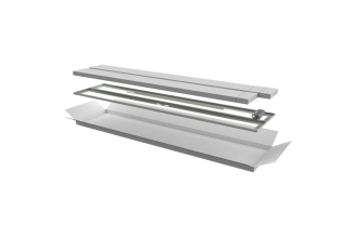 Перфорированная двустворчатая дверь ITK LINEA N 47U 600 мм серая LN35-47U6X-D2P