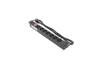 Блок розеток EKF PDU TERACOM 19" 1U 7 Schuko 16 А TRC-HPD-LS-16A-7SH-2MSH