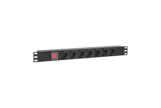 Блок розеток EKF PDU TERACOM PRO 19" 1U, 7 Schuko, C14 TRP-HPD-LS-10A-7SH-C14