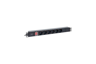 Блок розеток EKF PDU TERACOM 19" 1U 6 Schuko 16 А TRC-HPD-LS-16A-6SH-2MSH