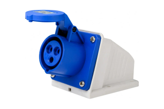 Стационарная розетка Dekraft РС-103 26190DEK 2Р+РЕ 16 А 220 В IP44