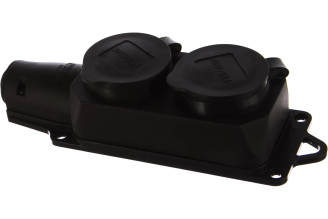 Двухместная розетка с заглушками ANDELI AM-K05 каучук 16 А IP44 ADL13-064