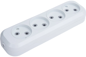 Колодка розеточная IN HOME У-4-GRAND 4690612000497, 4 места, белая
