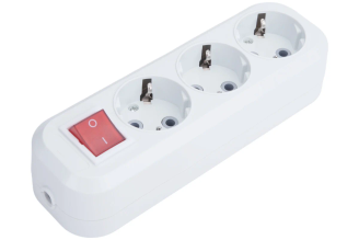 Колодка IN HOME УЗВ-3-GRAND 4690612035284, 3 розетки, с выключателем