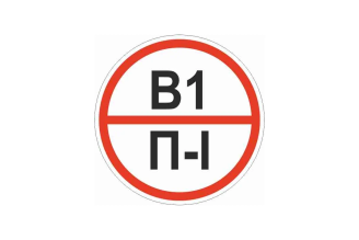 Знак EKF «Категории помещения по взрывопожарной и пожарной опасности В1 П-I» 200x200 мм pn-b1-p-l