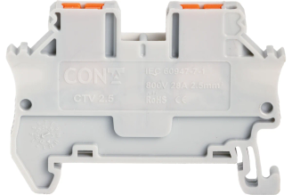 Проходные клеммы CONTA CTV 2.5 GRAY-100 00-00013136, PUSH-IN, 100 шт