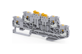Клемма КЭАЗ OptiClip CPDLK-2,5-2L-MT-N-I-S 2-ярусная push-in, серая, арт. 331874