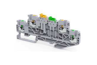 Клемма КЭАЗ OptiClip CPDLK-2,5-2L-MT-N-I 2-ярусная push-in, серая, арт. 331872