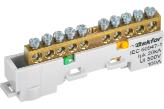 Шина заземления IEK TEKFOR PE 6x9-10-Ж неизолированная TF-NN10-10-DL-K05