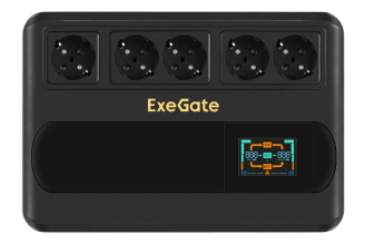 Источник бесперебойного питания ExeGate NEO Smart BU-1000.LCD.AVR.5SH.RJ.USB 298095