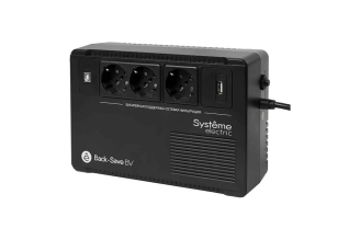 ИБП Systeme Electric Back-Save BV 600 ВА, 3 розетки Schuko, USB Type-A BVSE600RS