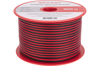 Акустический кабель REXANT ШВПМ 2х0,75 мм2, красно-черный, бухта 100 м 01-6104-3