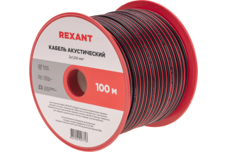 Акустический кабель REXANT ШВПМ 2х1,00 мм2, красно-черный, бухта 100 м 01-6105-3