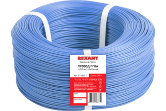 Провод ПГВА REXANT 1х0,75 мм² синий 200 м, артикул 01-6505-1