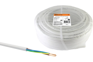 Провод TDM ELECTRIC ПВС 3х1.5 ГОСТ 100 м белый SQ0118-0039