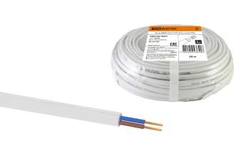 Шнур TDM ELECTRIC ШВВП 2х0,5 ГОСТ 50 м белый SQ0120-0007