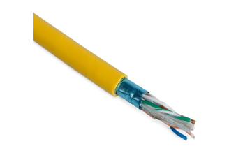 Экранированный кабель витая пара Hyperline FUTP4-C5E-P26-IN-PVC-YL-305, 305 м, желтый, 236286