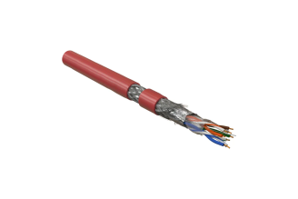 Кабель Hyperline SFUTP4-C5E-P26-IN-LSZH-RD-305, SF/UTP, категория 5e, 305 м, многожильный, красный, 445021