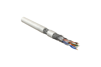 Кабель Hyperline SFUTP4-C5E-P26-IN-LSZH-WH-305, SF/UTP, категория 5e, 305 м, многожильный, белый, 445022