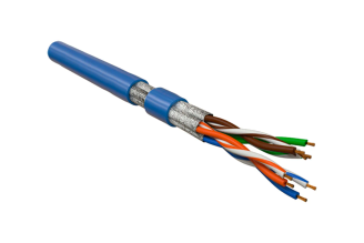Кабель Hyperline UFTP4-C6-P26-IN-LSZH-BL-100, кат. 6 U/FTP, 100 м, синий, 445075