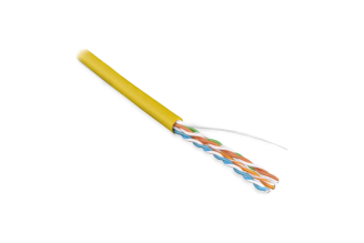 Кабель витая пара Hyperline UUTP4-C5E-S24-IN-LSZH-YL-305 305 м, U/UTP, арт. 257786