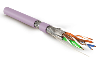 Кабель витая пара Hyperline S/FTP, кат. 7, розовый, 445167
