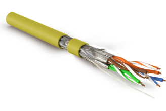 Кабель витая пара Hyperline S/FTP Cat.7a LSZH 500 м желтый 445132