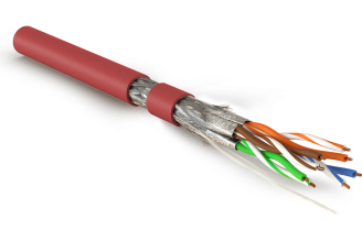 Кабель витая пара Hyperline S/FTP Cat.7a LSZH 500 м красный 445130
