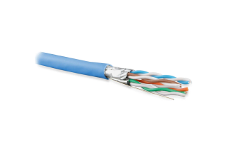 Кабель витая пара Hyperline U/FTP категория 6а ПВХ синий 500 м 445115