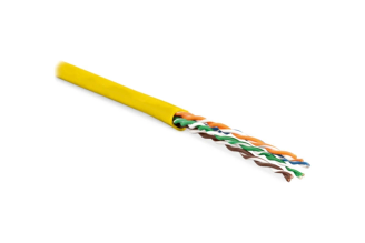 Кабель витая пара Hyperline UUTP4-C6-P24-NCR-IN-LSZH-YL-100 100 м, U/UTP, арт. 273532