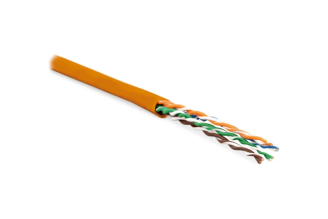 Кабель витая пара Hyperline UUTP4-C6-S23-IN-LSZH-OR-100 100 м, U/UTP, арт. 273523