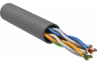 Витая пара IEK ITK U/UTP кат. 5e 4x2x24AWG solid LSZH серая LC1-C5E04-121-100