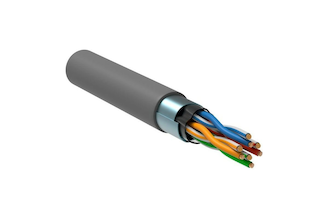 Кабель связи витая пара F/UTP ITK экранирование 24AWG категории 5е 4х2х0.52 ож PVC 305м серый м LC1-C5E04-311
