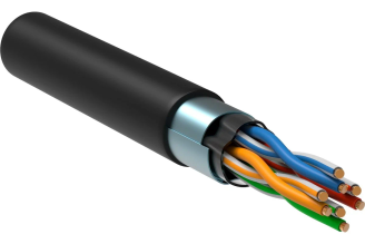 Витая пара ITK F/UTP 5e 4x2х24AWG LDPE черная 305 м LC3-C5E04-339-S-R