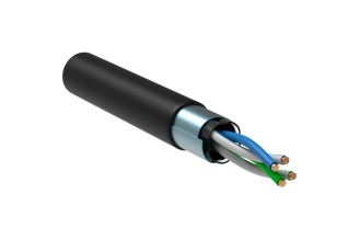 Витая пара ITK F/UTP кат.5E 2х2х24AWG solid LDPE, черный, 500м LC3-C5E02-339