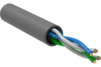 Витая пара ITK U/UTP Cat.5e 2x2x24AWG ПВХ серая 500 м LC1-C5E02-111-S-R