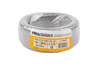 Кабель PROCONNECT UTP 4PR 24AWG Cu Cat5e 100 МГц PVC серый 25 м 01-0052-25
