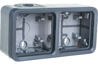 Двухместная монтажная коробка Legrand Plexo 069672, 2 поста, серая