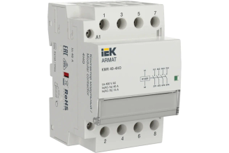 Модульный контактор IEK ARMAT KMR 40 А 24 В AC/DC 4NO AR-KMR20-040-40-024