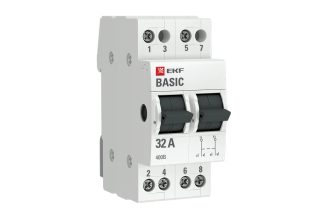 Трехпозиционный переключатель EKF 2P 32А Basic SQ, tps-2-32