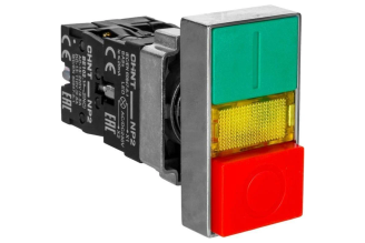Двойная кнопка CHINT NP2-EW8465 574745, 1НО+1НЗ, AC/DC 220/230 В, IP40
