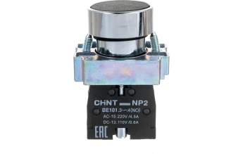 Кнопка управления CHINT 573787 NP2-BA21, черная, 1НО, IP40