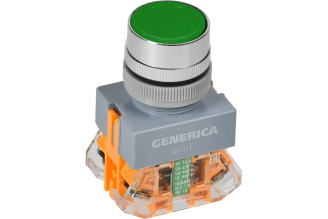 Кнопка GENERICA D7-11T d=22 мм 1NC+1NO с фиксацией, зеленая BBT50-11T-3-21-K06-G