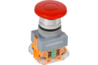 Кнопка-грибок GENERICA D7-MZS d=22 мм 1NC+1NO с фиксацией, красная BBG50-11MZS-3-21-K04-G